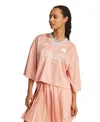 Adidas Originals Womens Adidas Tiro Cut 3-stripes Oversized Jersey In Ambient Blush,white