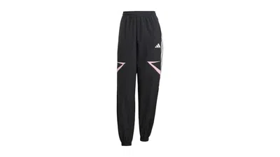 Pre-owned Adidas Originals Women's Tiro Cut 3stripes Block Cuffed Pants In Black/true Pink