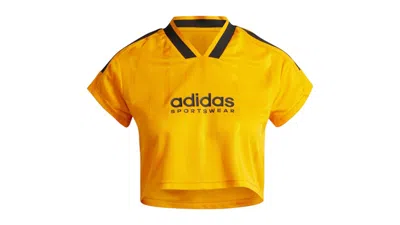 Pre-owned Adidas Originals Women's Tiro Cut 3stripes Crop Jersey In Crew Orange/black In Multi