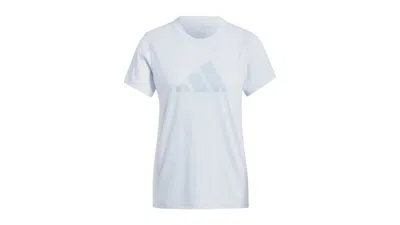 Pre-owned Adidas Originals Women's Train Essentials Big Performance Logo T-shirt In Halo Blue/wonder Blue