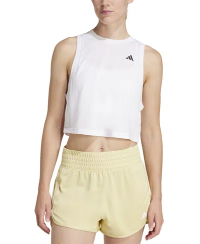 Adidas Originals Women's Train Essentials Boxy Workout Tank In White