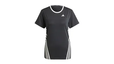 Pre-owned Adidas Originals Women's Trainicons Wrapping 3stripes T-shirt In Black