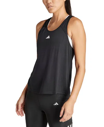 Adidas Originals Women's Training Small Logo Racerback Tank Top In Black