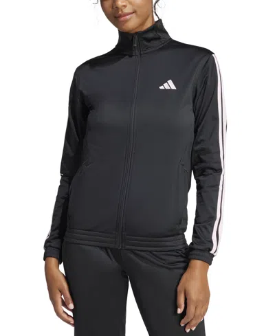 Adidas Originals Women's Tricot 3-stripes Track Jacket In Black,white