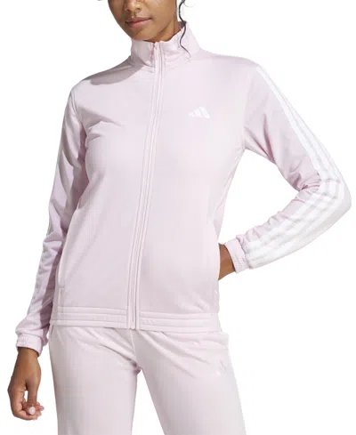Adidas Originals Women's Tricot 3-stripes Track Jacket In Clear Pink