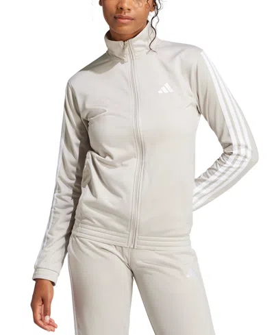 Adidas Originals Women's Tricot 3-stripes Track Jacket In Wonder Alumina,white