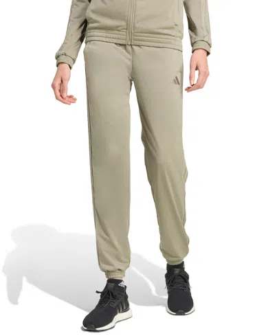 Adidas Originals Women's Tricot 3-stripes Track Pants In Silver