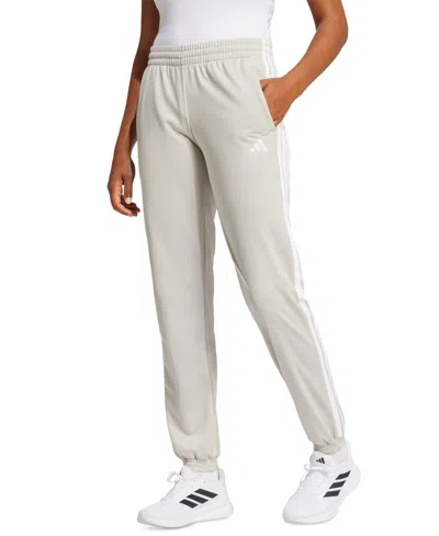 Adidas Originals Women's Tricot 3-stripes Track Pants In Wonder Alumina,white