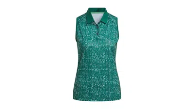 Pre-owned Adidas Originals Women's Ultimate365 Printed Polo Shirt In Collegiate Green