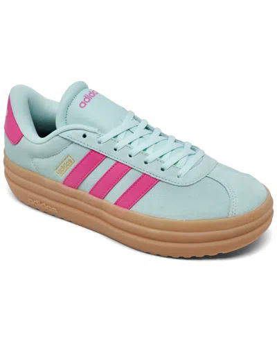Adidas Originals Women's Vl Court Bold Platform Casual Sneakers From Finish Line In Mint,magenta