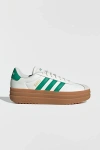 Adidas Originals Vl Court Bold "core White/court Green/gold Metallic" Sneakers