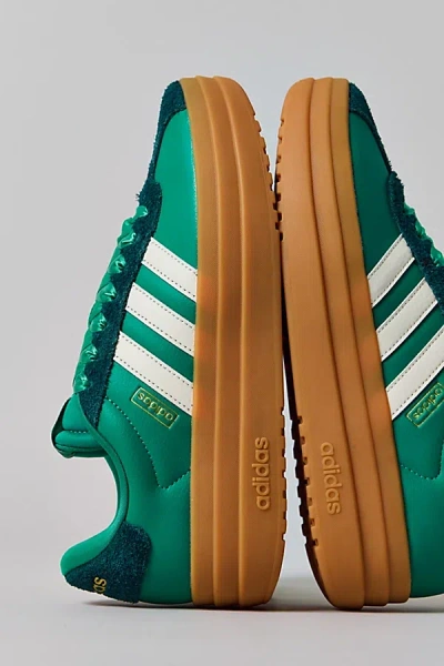 Adidas Originals Women's Vl Court Bold Sneaker In Green Hairy Suede, Women's At Urban Outfitters