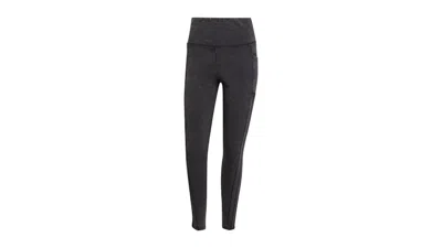 Pre-owned Adidas Originals Women's Washed 3stripes Leggings In Black