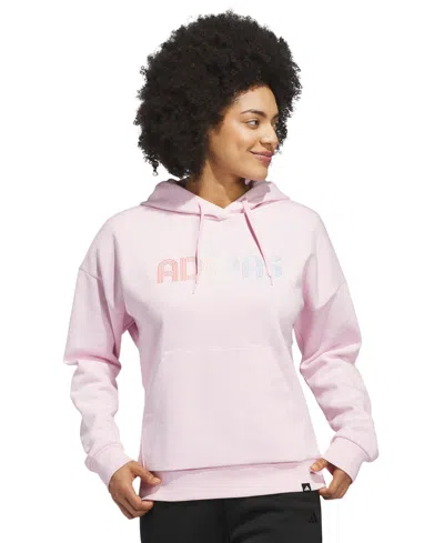 Adidas Originals Women's Wordmark Graphic Hooded Sweatshirt In Pink