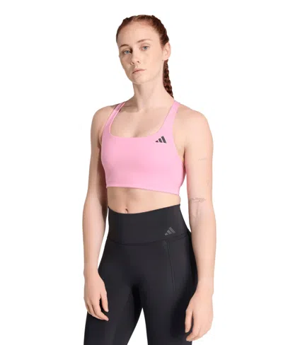 Adidas Originals Women's Workout Square Neck Support Bra In Pink