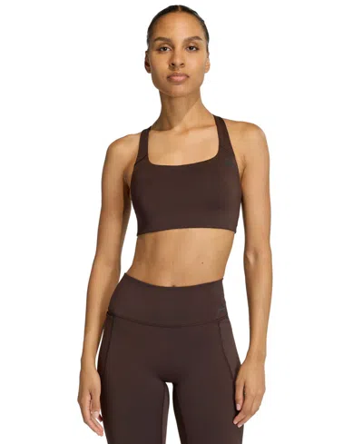 Adidas Originals Women's Workout Square Neck Support Bra In Brown