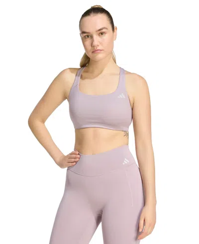 Adidas Originals Women's Workout Square Neck Support Bra In Purple