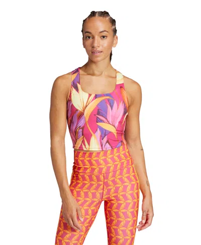 Adidas Originals Women's X Farm Rio Training Tank Top In Bold Pink,spring Yellow