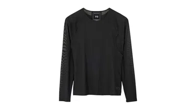 Pre-owned Adidas Originals Women's Y3 Mesh Fitted T-shirt In Black