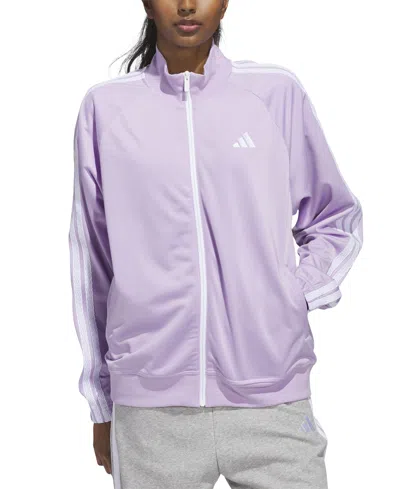 Adidas Originals Women's Zip-front Long-sleeve Logo Track Jacket In Purple