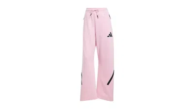 Pre-owned Adidas Originals Women's Z.n.e. Barrel Tracksuit Bottoms In True Pink