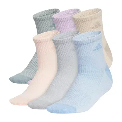 Adidas Originals Womens 6 Pair Quarter Ankle Socks In Multi