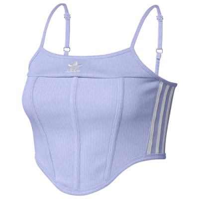 Adidas Originals Womens Adidas 3 Stripe Corset In Purple/white