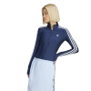 Adidas Originals Womens Adidas 3 Stripe Slim Track Top In Blue