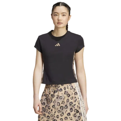 Adidas Originals Womens Adidas 3-stripes Animal Printed T-shirt In Multi