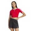 Adidas Originals Womens Adidas 3 Stripes Baby T-shirt In Scarlet/white