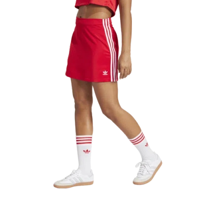 Adidas Originals Womens Adidas 3 Stripes Mini Skirt In Red