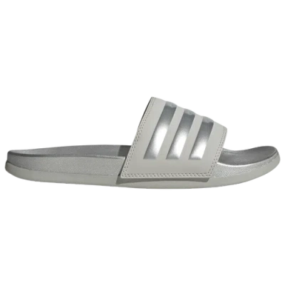 Adidas Originals Womens Adidas Adilette Comfort Slides In Grey/silver Metallic/grey