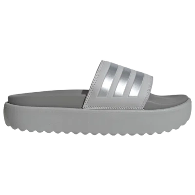 Adidas Originals Womens Adidas Adilette Platform Slides In Grey/silver Metallic/solid Grey