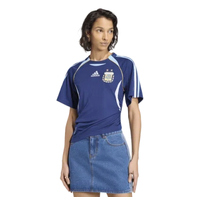 Adidas Originals Argentina Reconstructed Bringback Striped Short-sleeve T-shirt In Blue