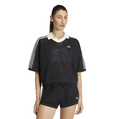 Adidas Originals Womens Adidas Crochet Polo In Black