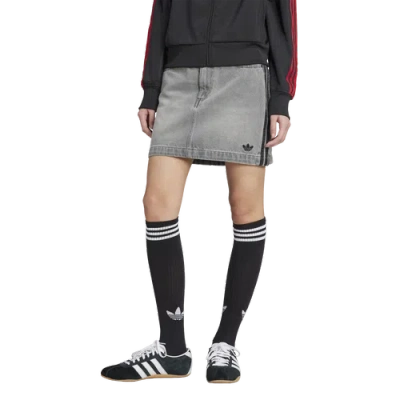 Adidas Originals Womens Adidas Denim Mini Skirt In Gray