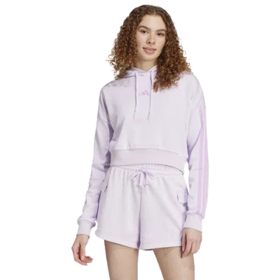 Adidas Originals Womens Adidas Essentials 3-stripes French Terry Hoodie In Bliss Lilac/ice Lavender