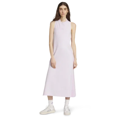 Adidas Originals Womens Adidas Essentials 3-stripes Long Racerback Dress In Ice Lavender,bliss Lilac