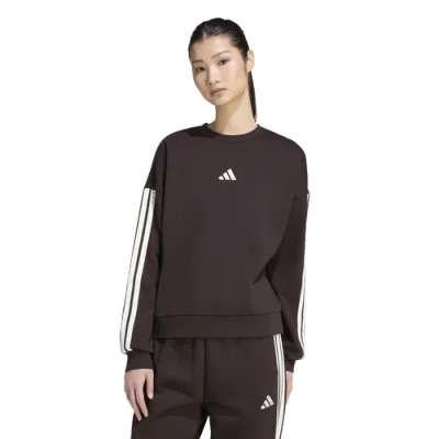 Adidas Originals Womens Adidas Essentials 3-stripes Fleece Sweatshirt In Brown