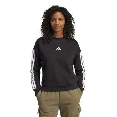 Adidas Originals Womens Adidas Essentials 3-stripes Fleece Sweatshirt In Black