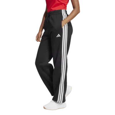 Adidas Originals Womens Adidas Essentials 3-stripes Open Hem Fleece Pants In Black