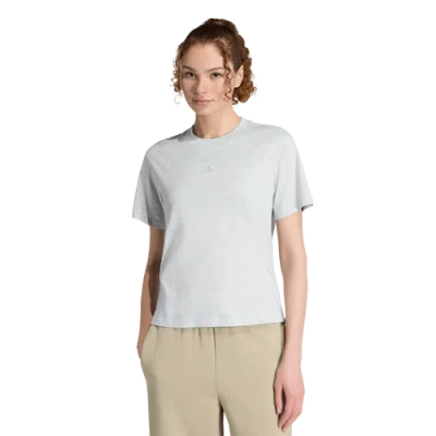 Adidas Originals Womens Adidas Essentials Small Logo Cotton T-shirt In Gray