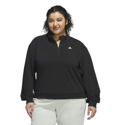 Adidas Originals Womens Adidas Essentials Small Logo Qtr Zip Sweatshirt (ps) In Black