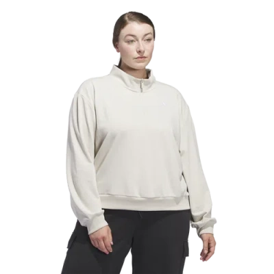 Adidas Originals Womens Adidas Essentials Small Logo Qtr Zip Sweatshirt (ps) In White