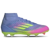 Adidas Originals Womens Adidas F50 League Mid Soccer Turf In Blue Fusion/lucid Lemon/lucid Pink