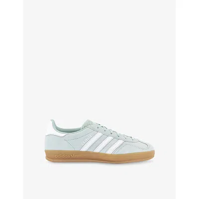 Adidas Originals Womens Ash Green White Gum Gazelle Indoor Suede Trainers Eur 38.5 / 5.5 Uk