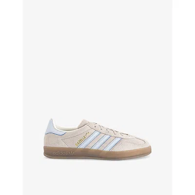 Adidas Originals Womens Wonder Beige Halo Blue G Gazelle Indoor Suede Trainers Eur 41 / 8 Uk In Neutral