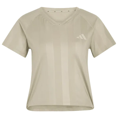 Adidas Originals Womens Adidas Hyperglam 3-stripes Emboss T-shirt In Gray