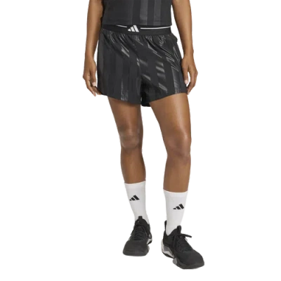 Adidas Originals Womens Adidas Hyperglam 3-stripes Emboss Woven Shorts In Black