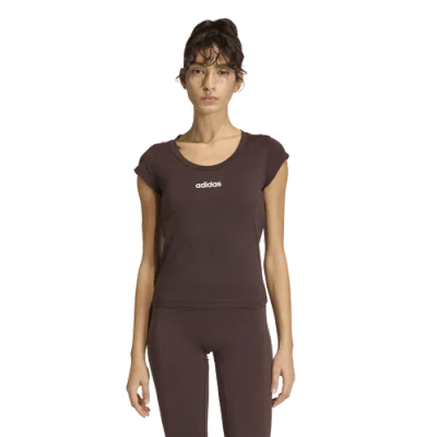 Adidas Originals Womens Adidas Hyperglam Traning Baby T-shirt In Brown